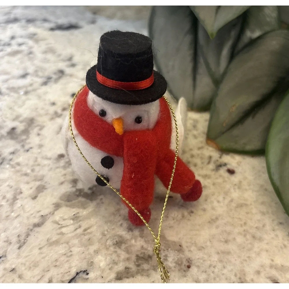 Felt Bird Ornaments Featherly Friends Wondershop Set Of 7 Christmas Tree Santa